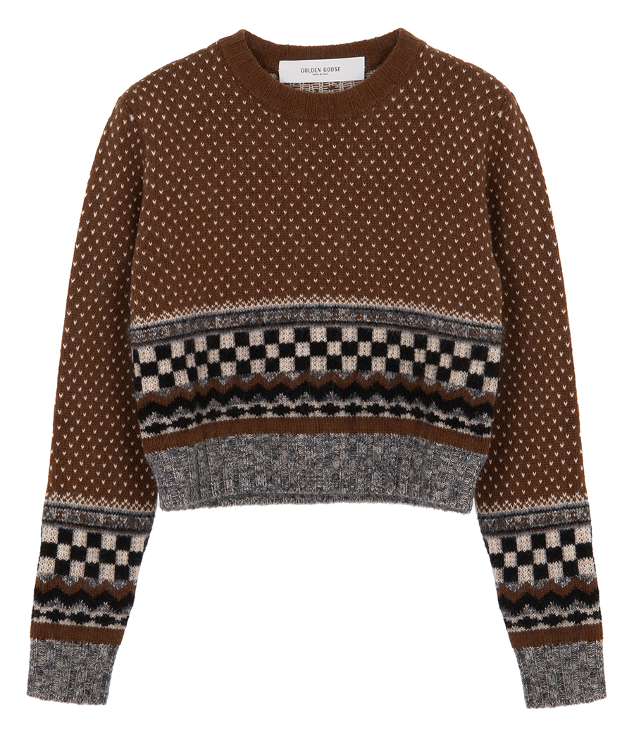 GOLDEN GOOSE  - JOURNEY KNIT CROPPED PULLOVER