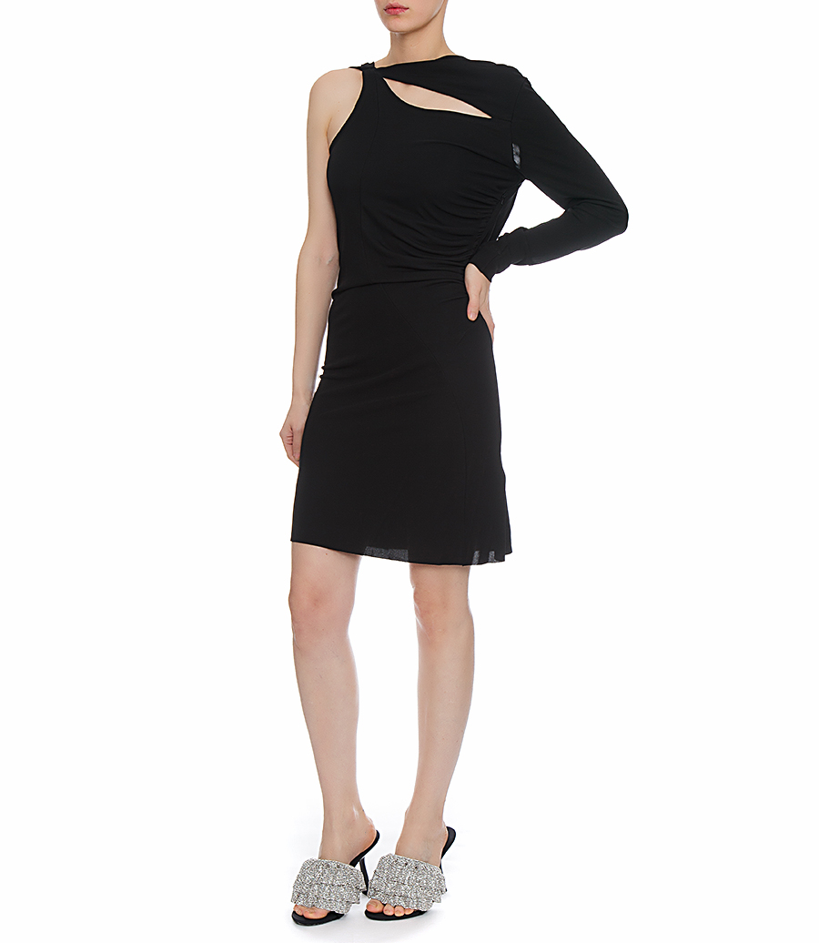 ASYMETRIC SLASH MINI DRESS