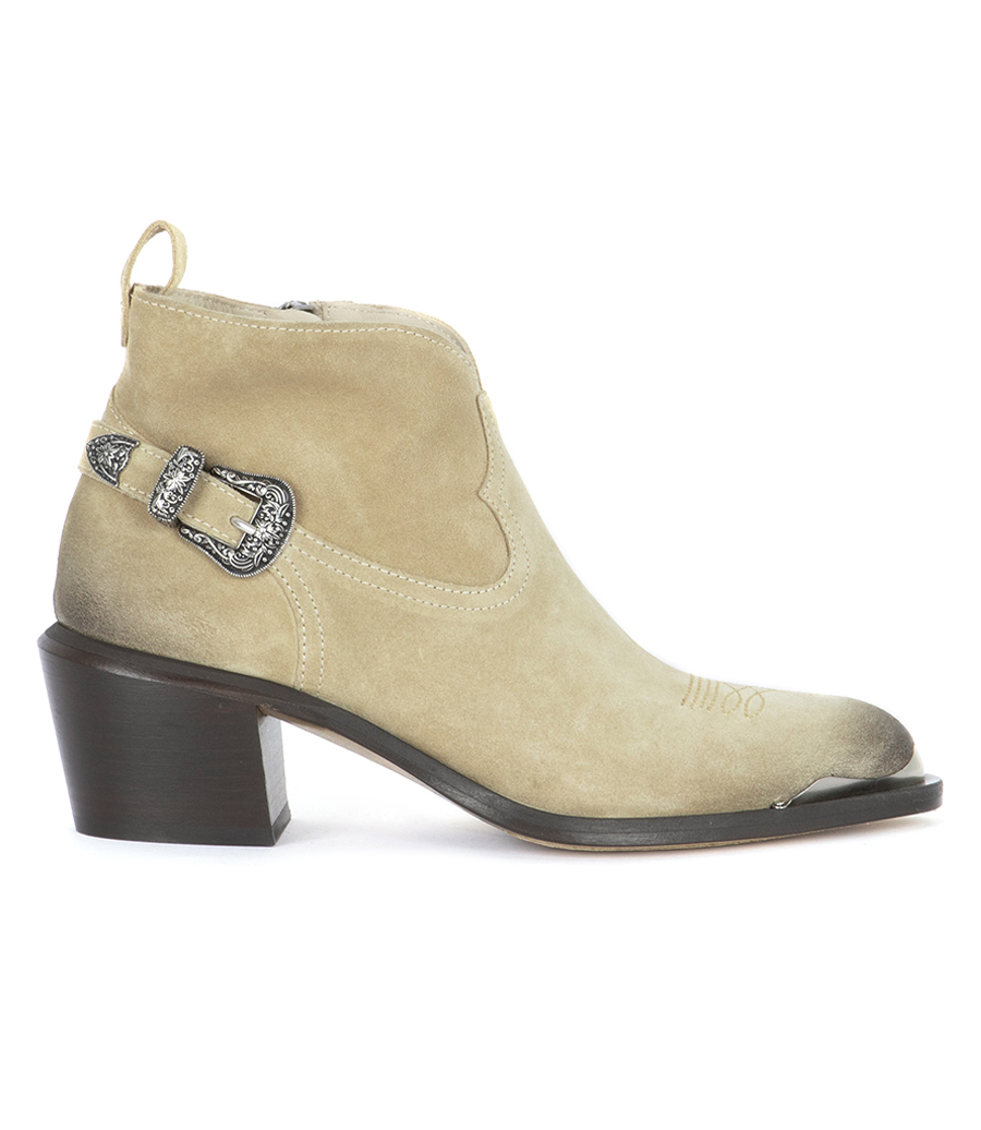 GOLDEN GOOSE  - PATTY ANKLE BOOTS WAXED SUEDE