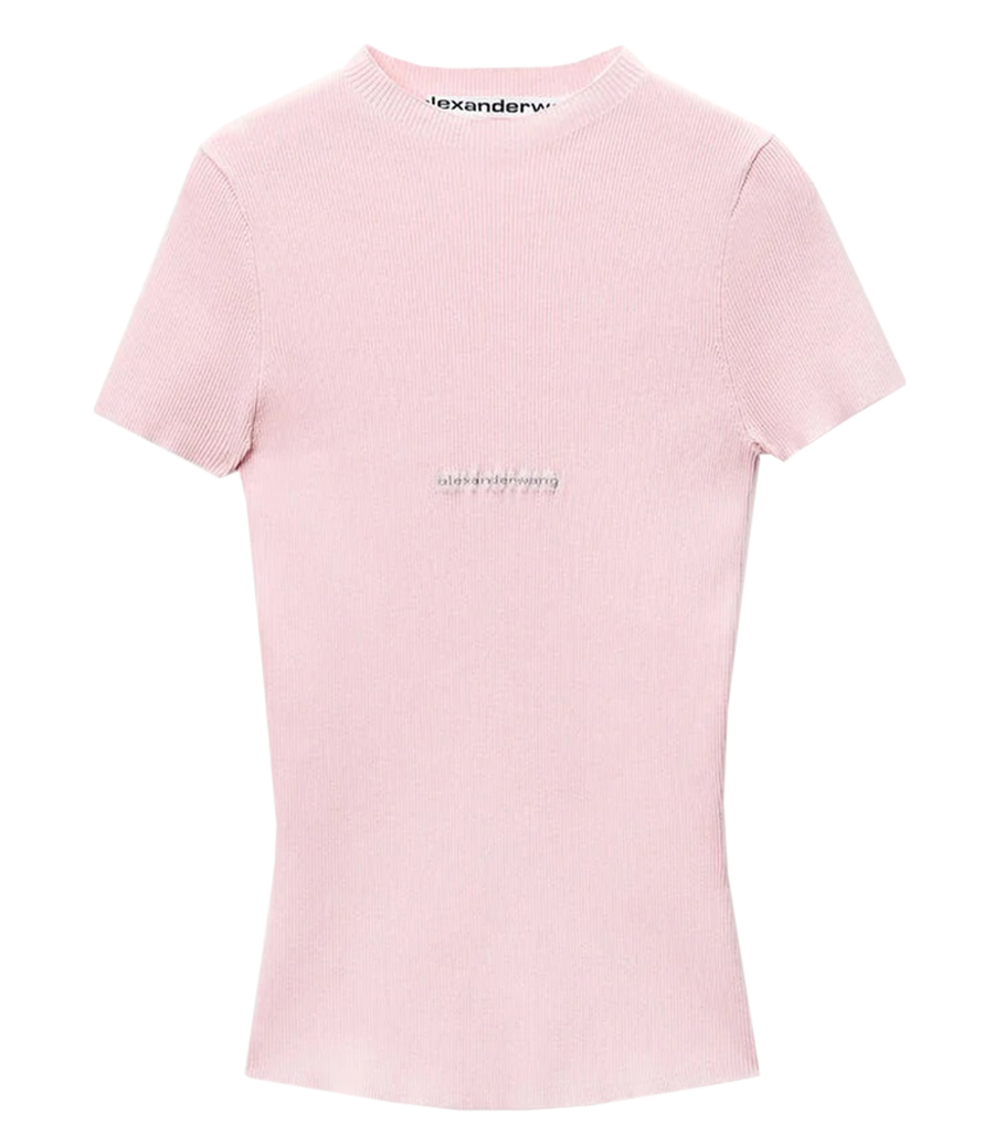 ALEXANDER WANG - JACQUARD LOGO SS CREWNECK