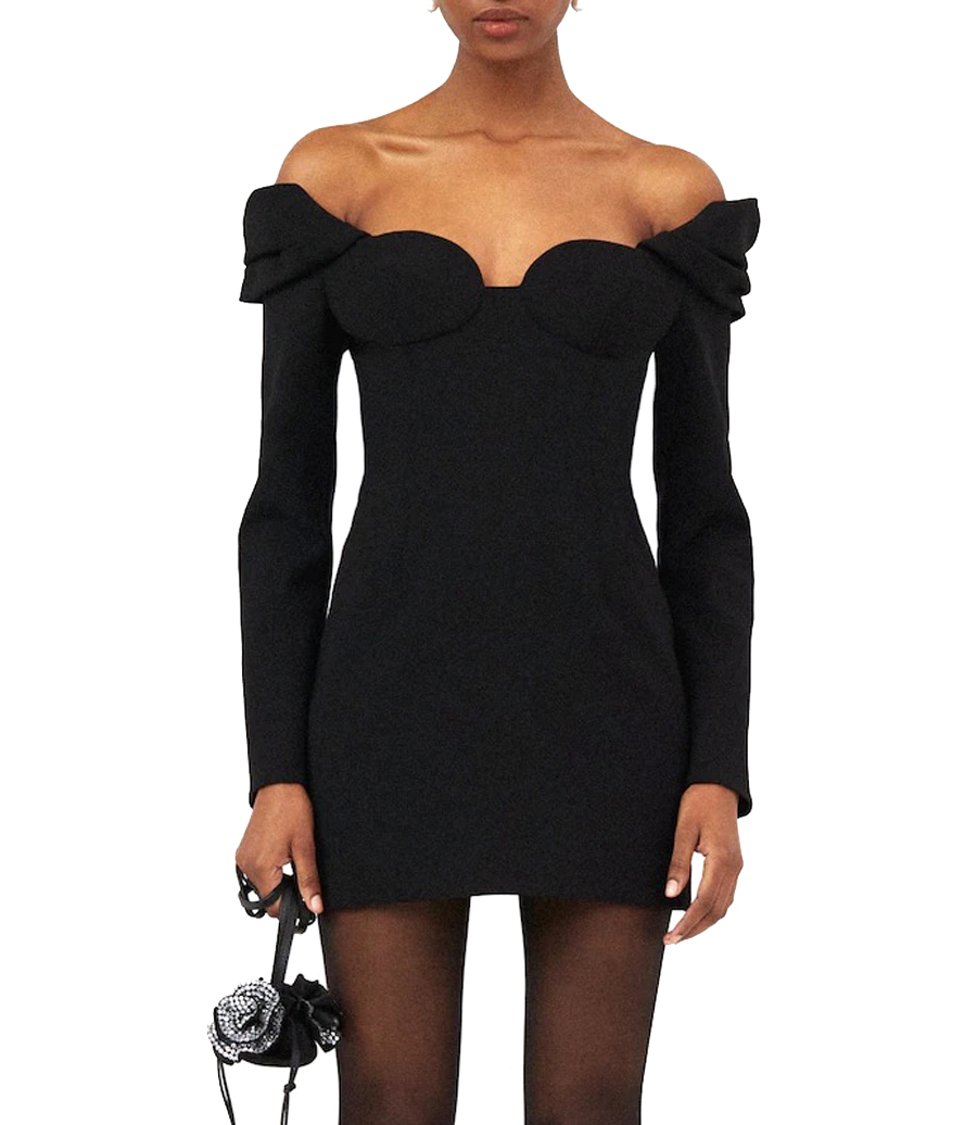 BUSTIER AND OFF SHOULDER MINI DRESS
