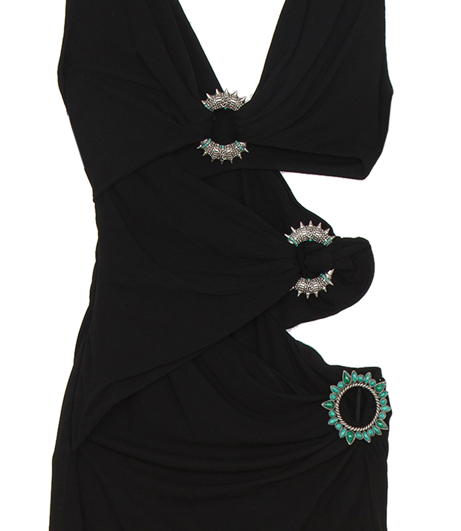 FRINGED MAXI DRESS