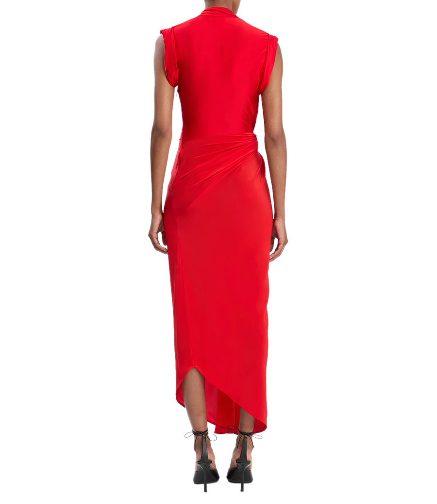 ASYMMETRIC TWIST DETAIL DRESS