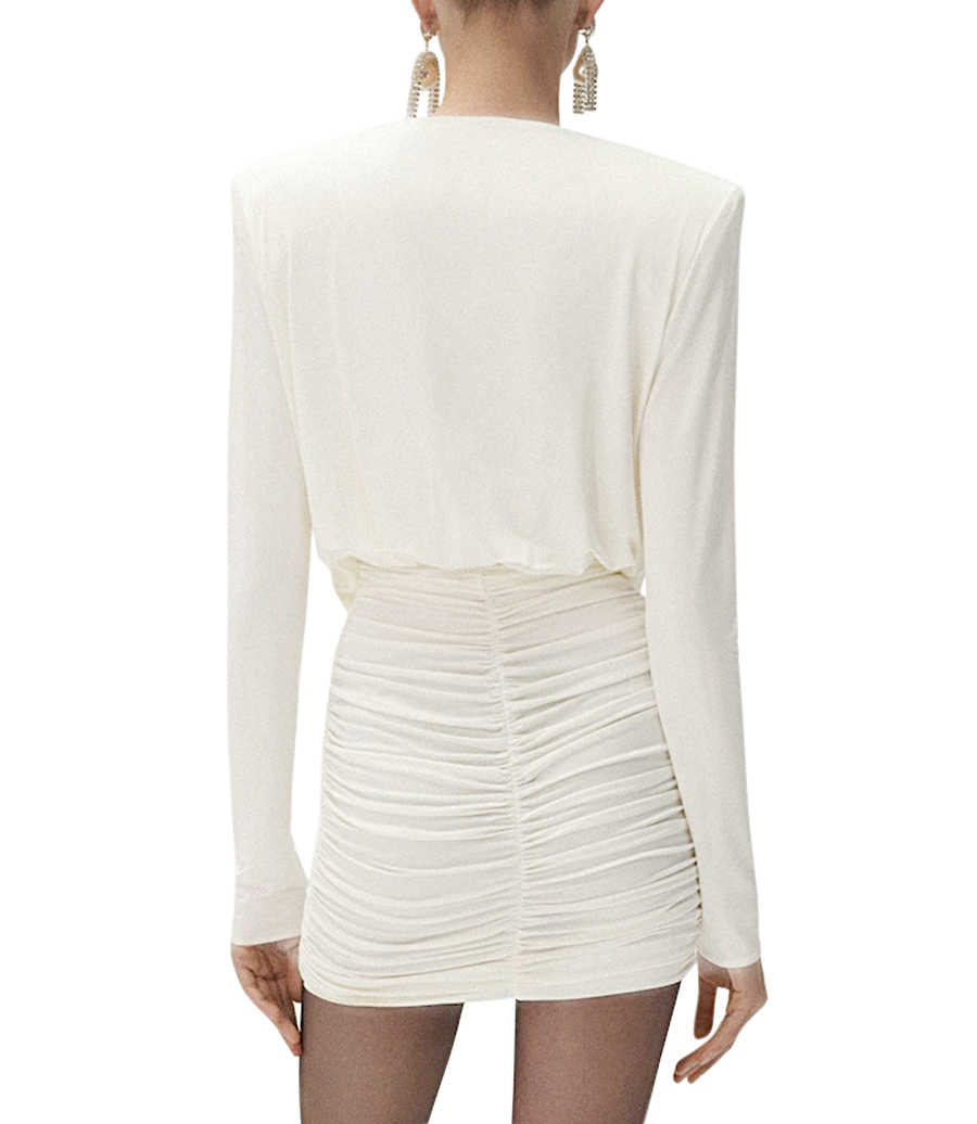LONG SLEEVE DRAPED MINI DRESS