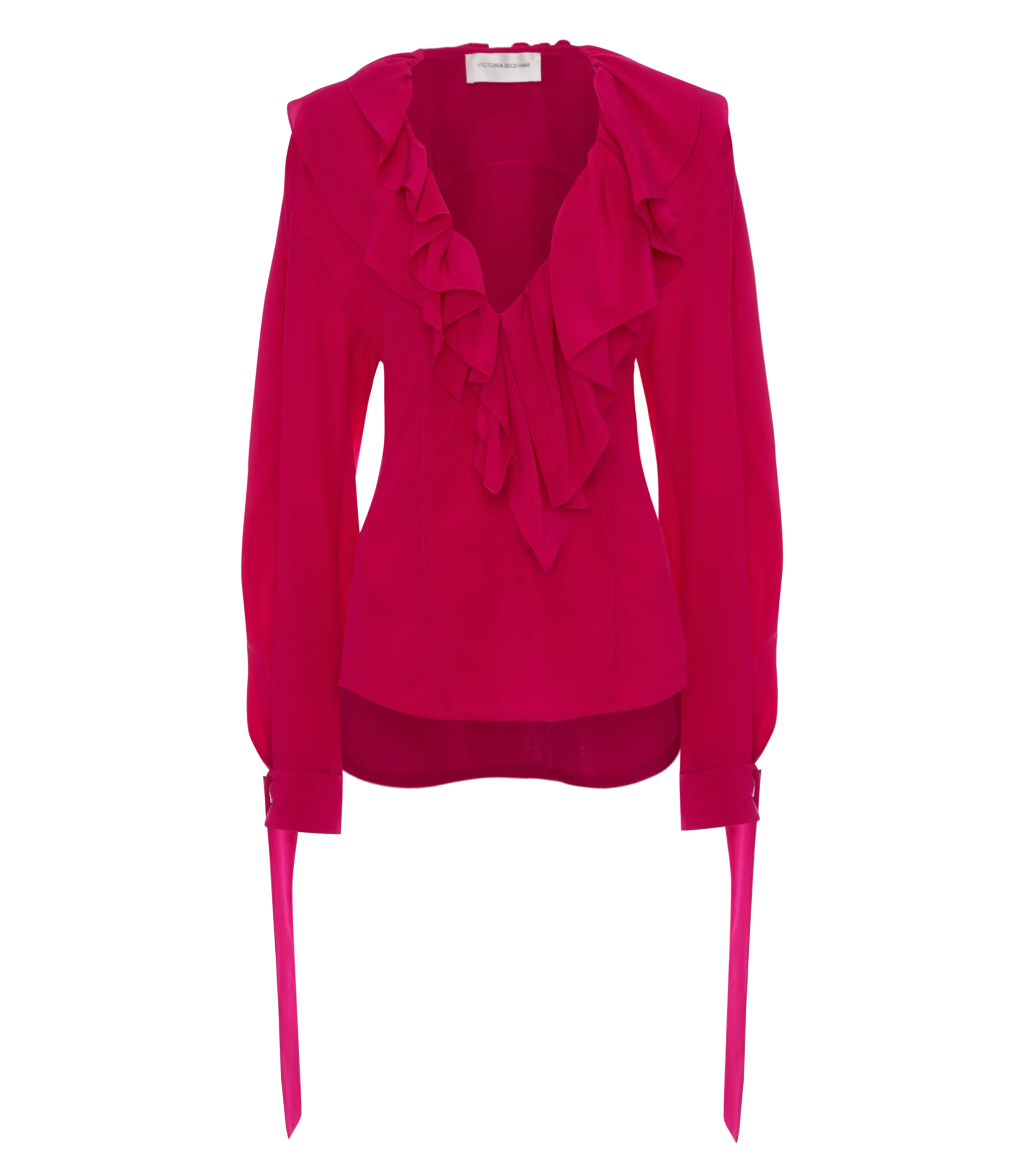 VICTORIA BECKHAM - DEEP V RUFFLED BLOUSE