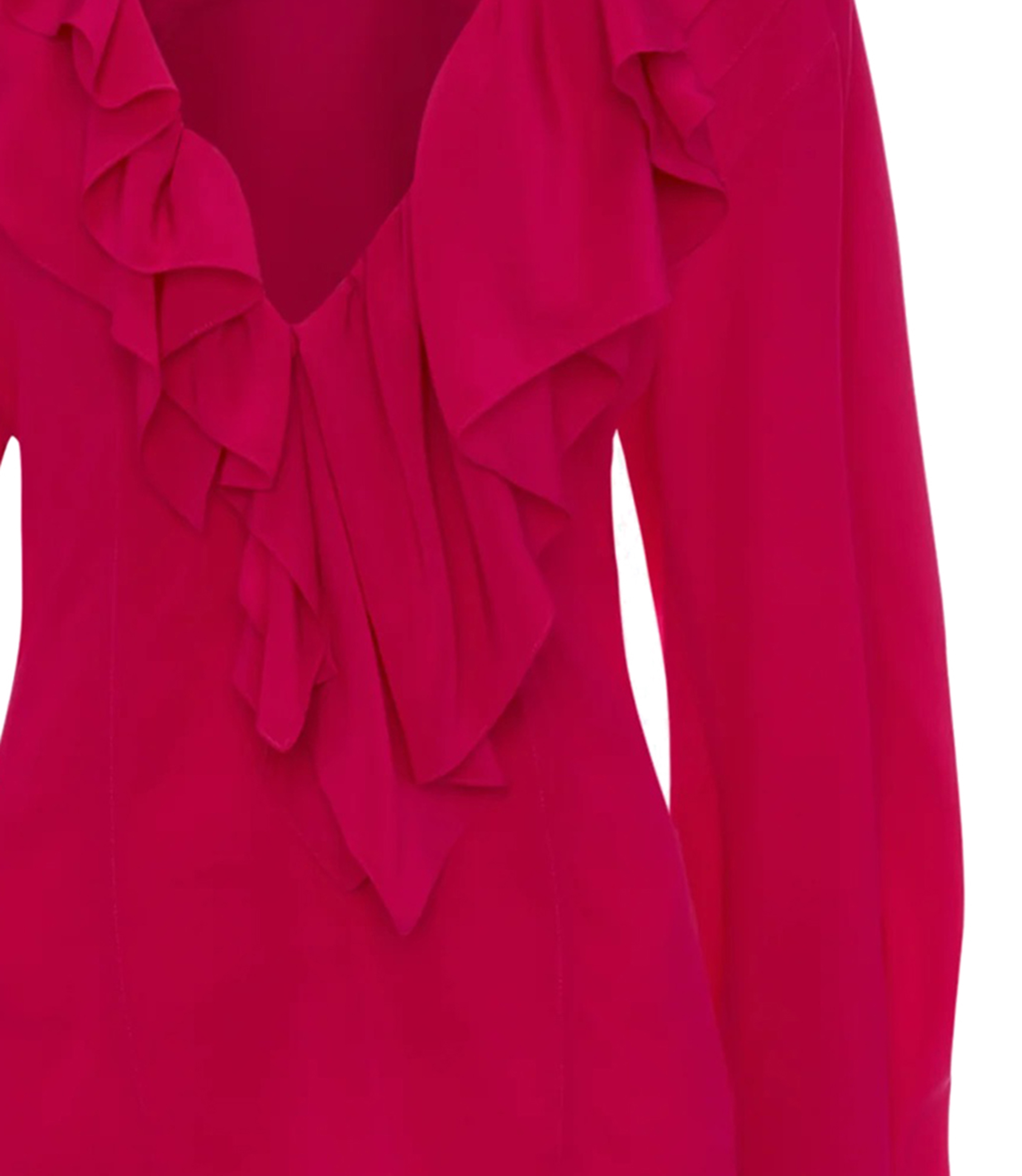 DEEP V RUFFLED BLOUSE