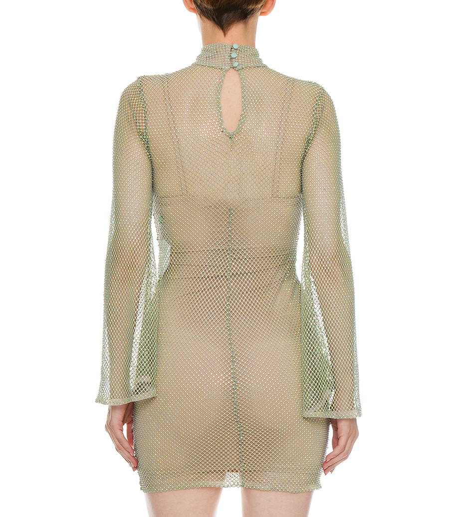 HAND-BEADED RHINESTONE DRESS