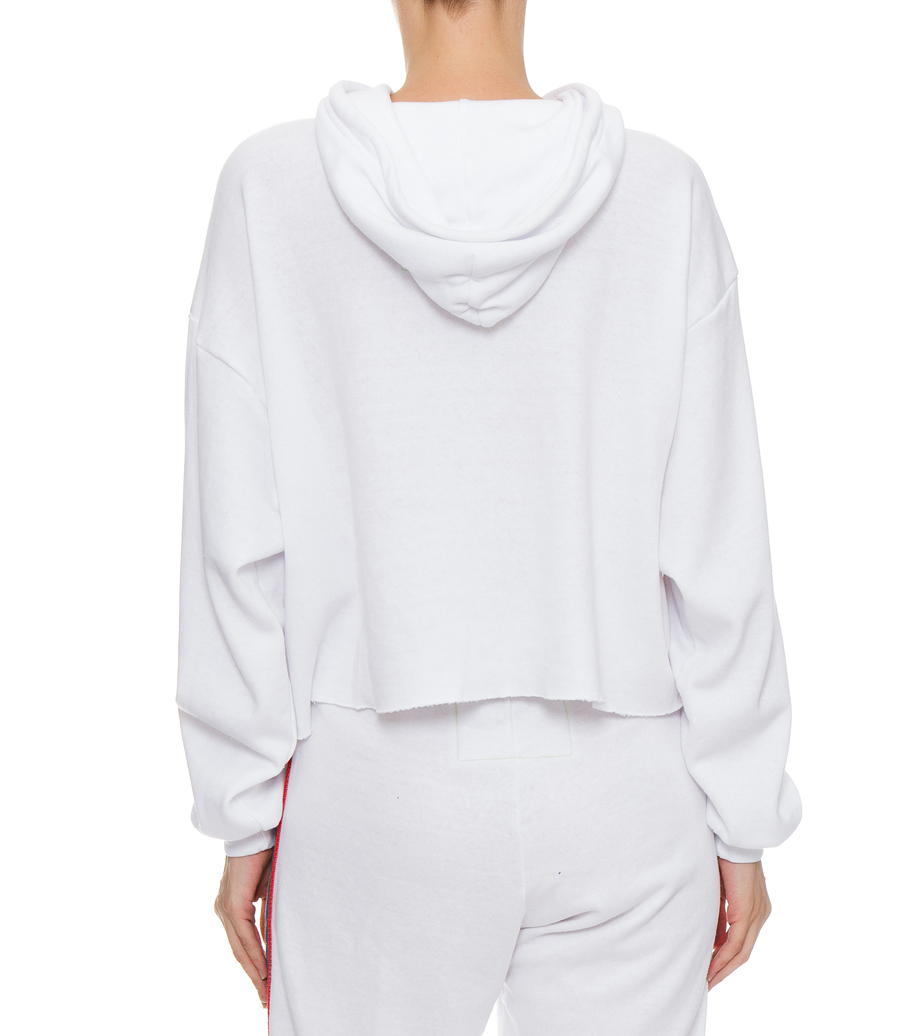 BOLT STRIPE RELAXED CROPPED PULLOVER HOODIE