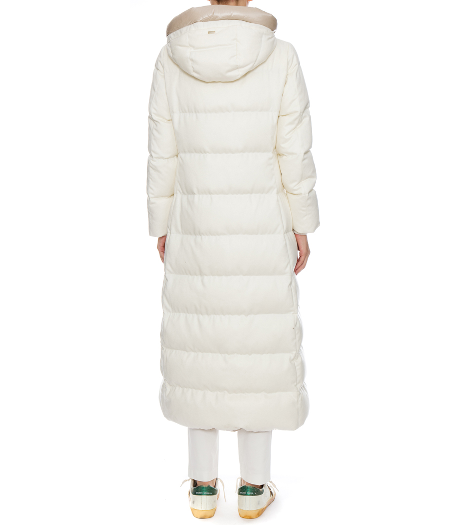 CASHMERE SILK LONG BELTED PARKA