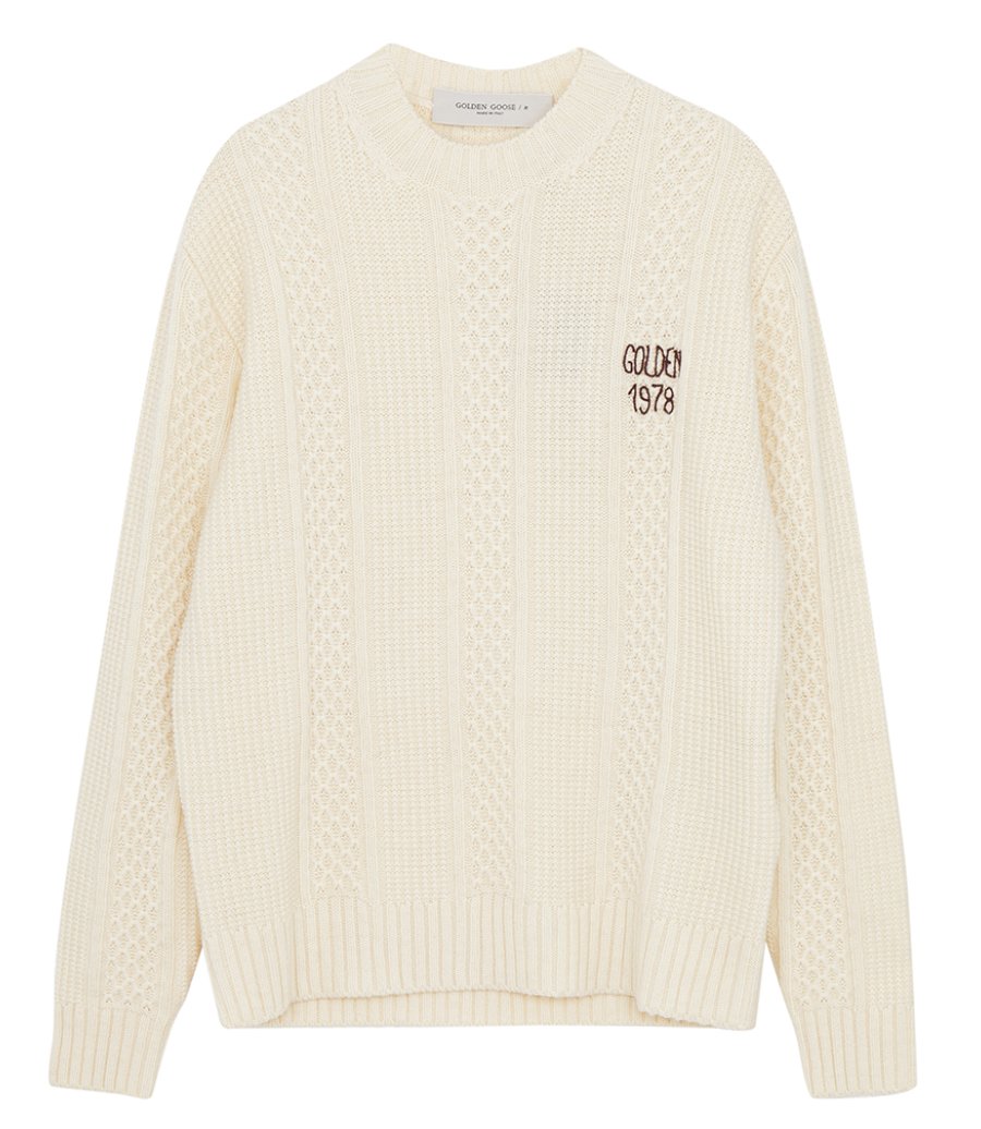 GOLDEN GOOSE  - JOURNEY COLLECTION - ROUND-NECK SWEATERWITH EMBROIDERY