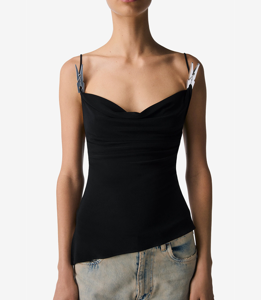 DRAPED WASHING CLIP GALA TOP