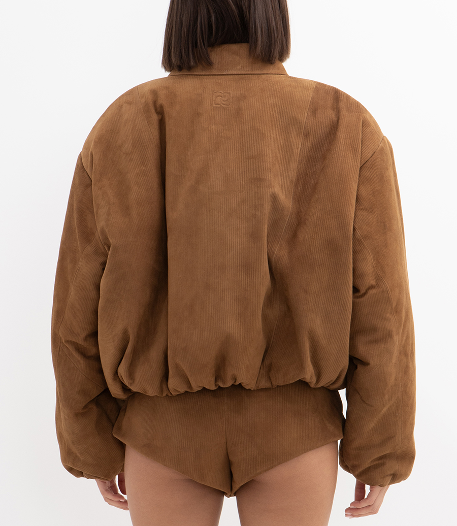 CORDUROY EFFECT BOMBER JACKET