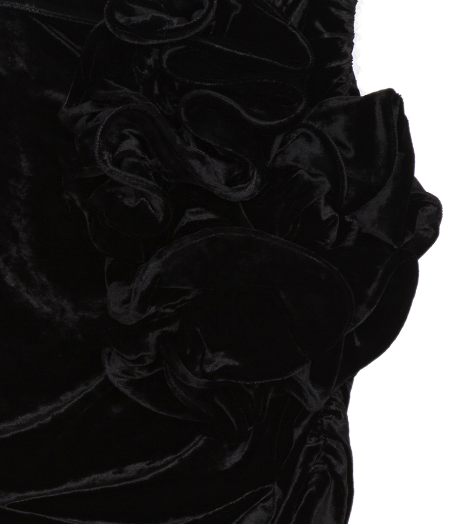 VELVET FLOWER WRAP SKIRT