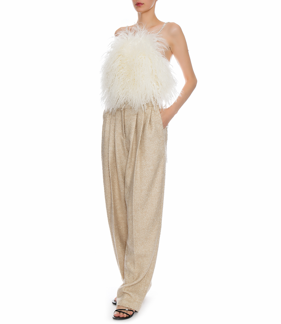SHEARLING CRYSTAL TANK TOP