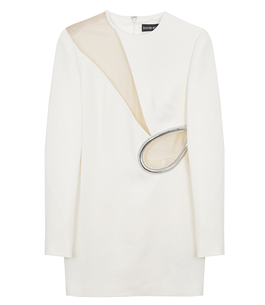 DAVID KOMA - METALLIC TUBE WAIST DETAIL MINI DRESS