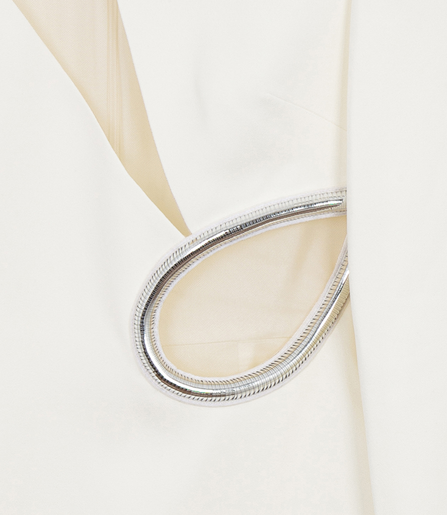 METALLIC TUBE WAIST DETAIL MINI DRESS