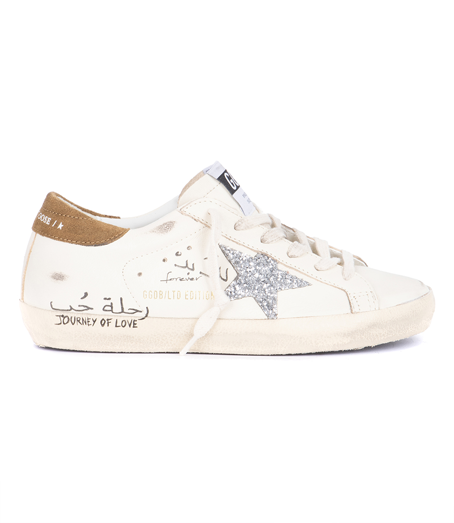 GOLDEN GOOSE  - SILVER GLITTER STAR SUPER-STAR