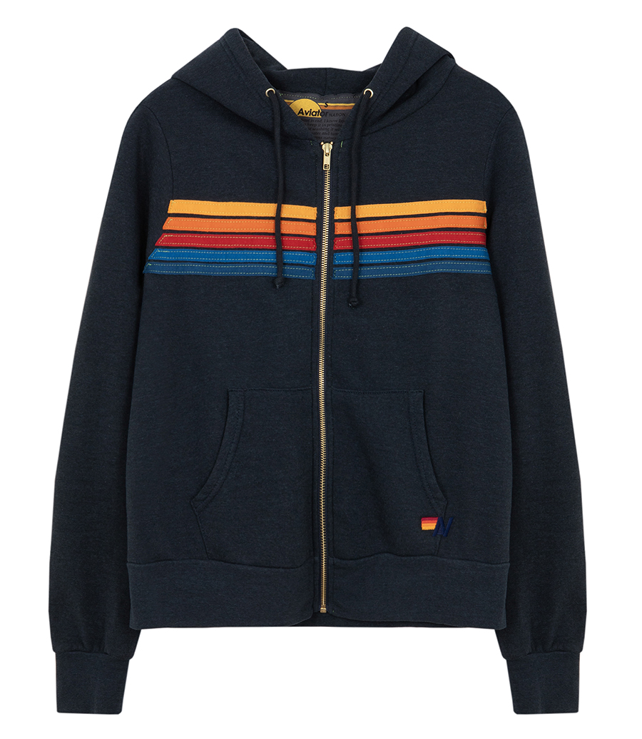 AVIATOR NATION - 5 STRIPE ZIP HOODIE