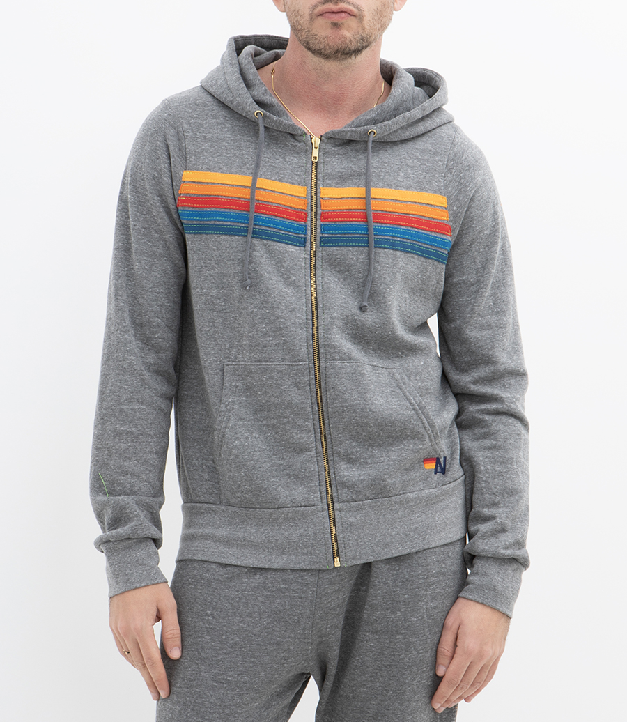 5 STRIPE ZIP HOODIE