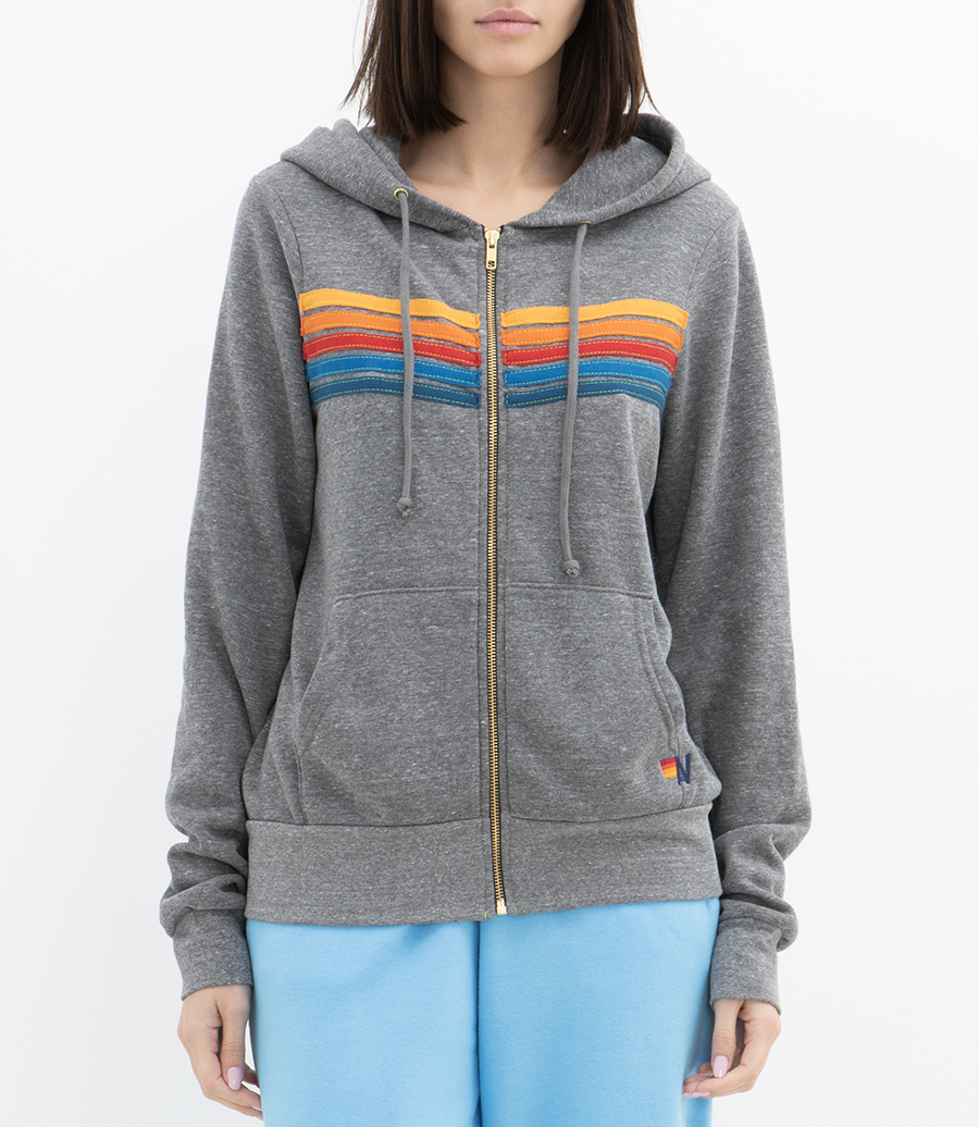 5 STRIPE ZIP HOODIE