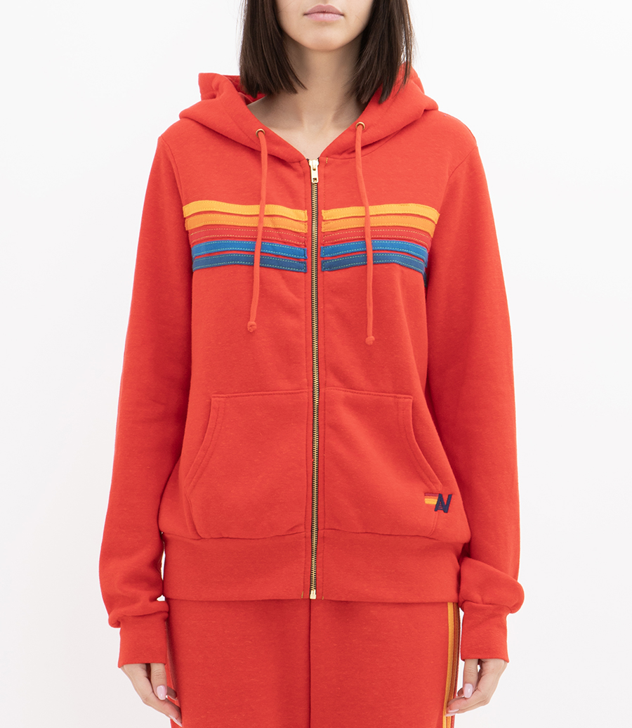 5 STRIPE ZIP HOODIE