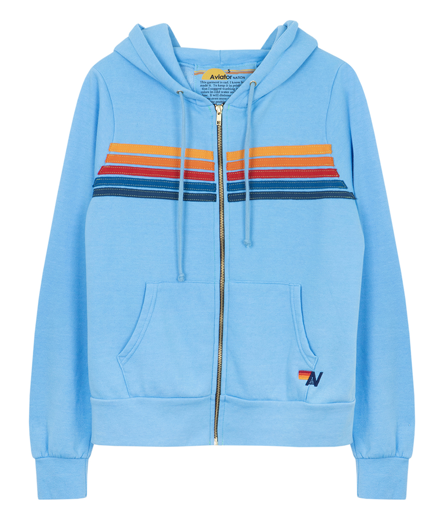 AVIATOR NATION - 5 STRIPE ZIP HOODIE
