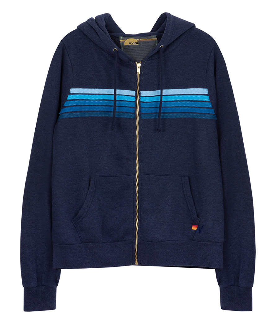AVIATOR NATION - 5 STRIPE ZIP HOODIE
