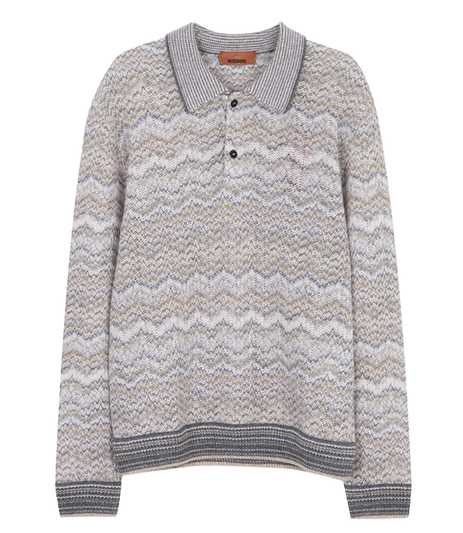 MISSONI - NON TEXTURED CHEVRON LS POLO
