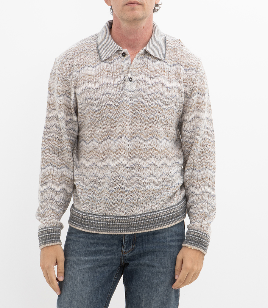 NON TEXTURED CHEVRON LS POLO