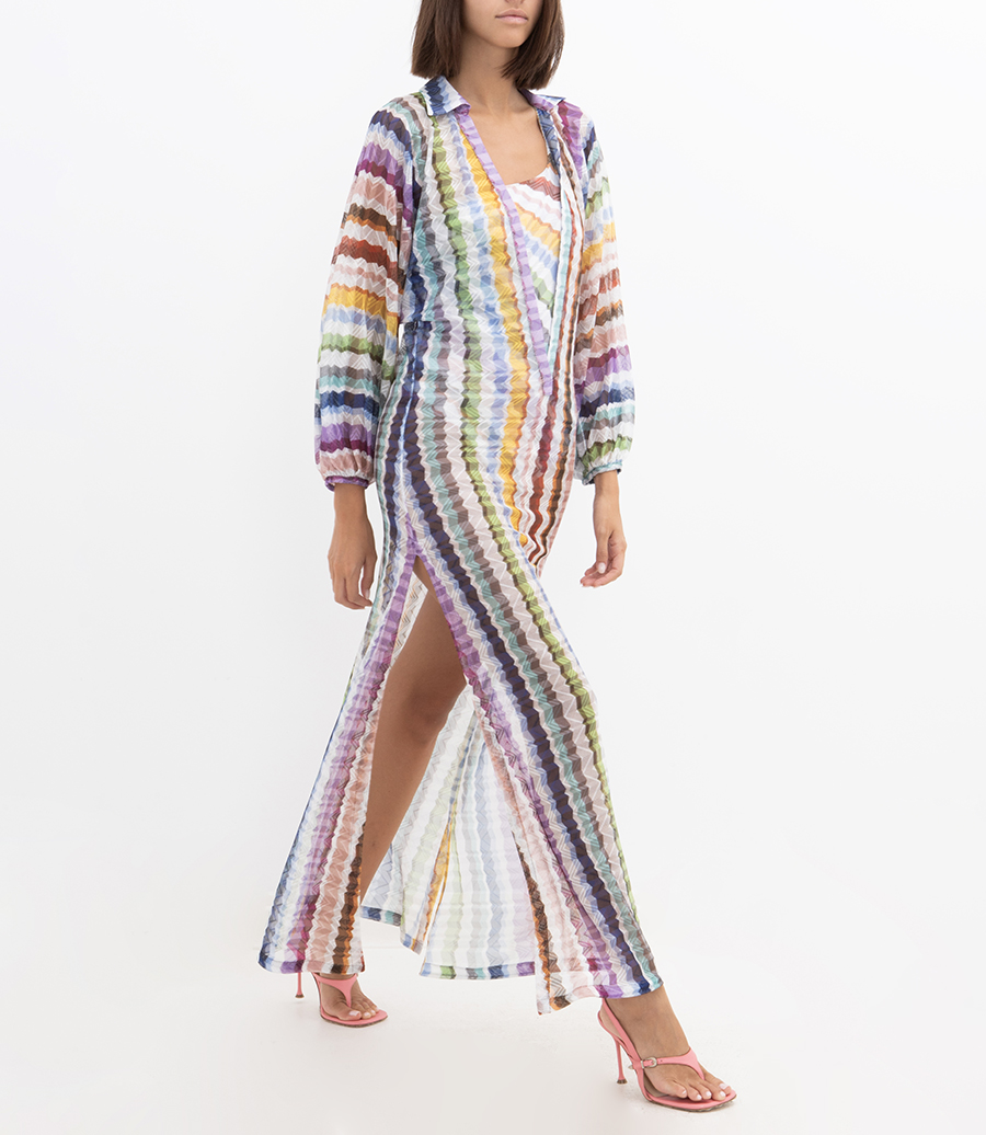 ZIG ZAG MOTIF LONG COVER UP