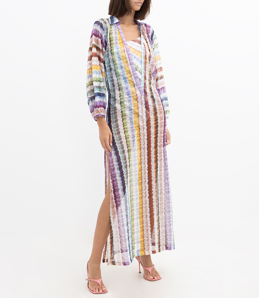 ZIG ZAG MOTIF LONG COVER UP