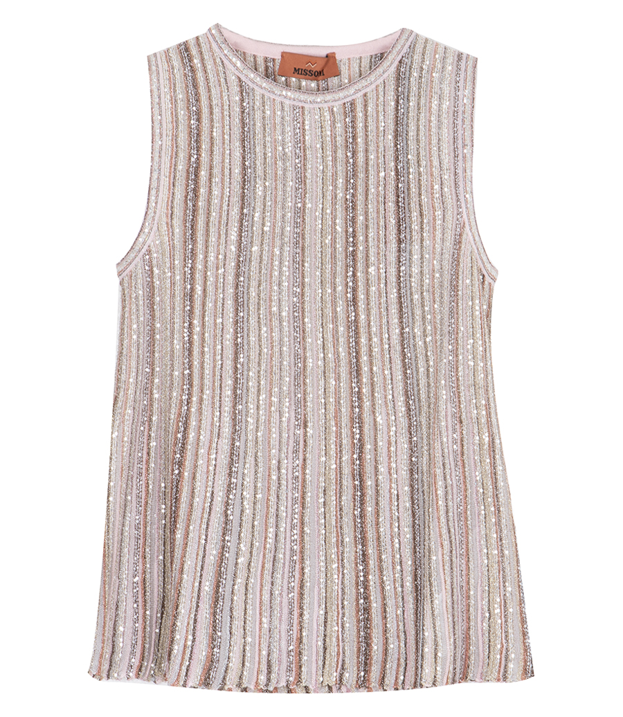 MISSONI - SEQUINED SLEEVELESS RIBBED TOP