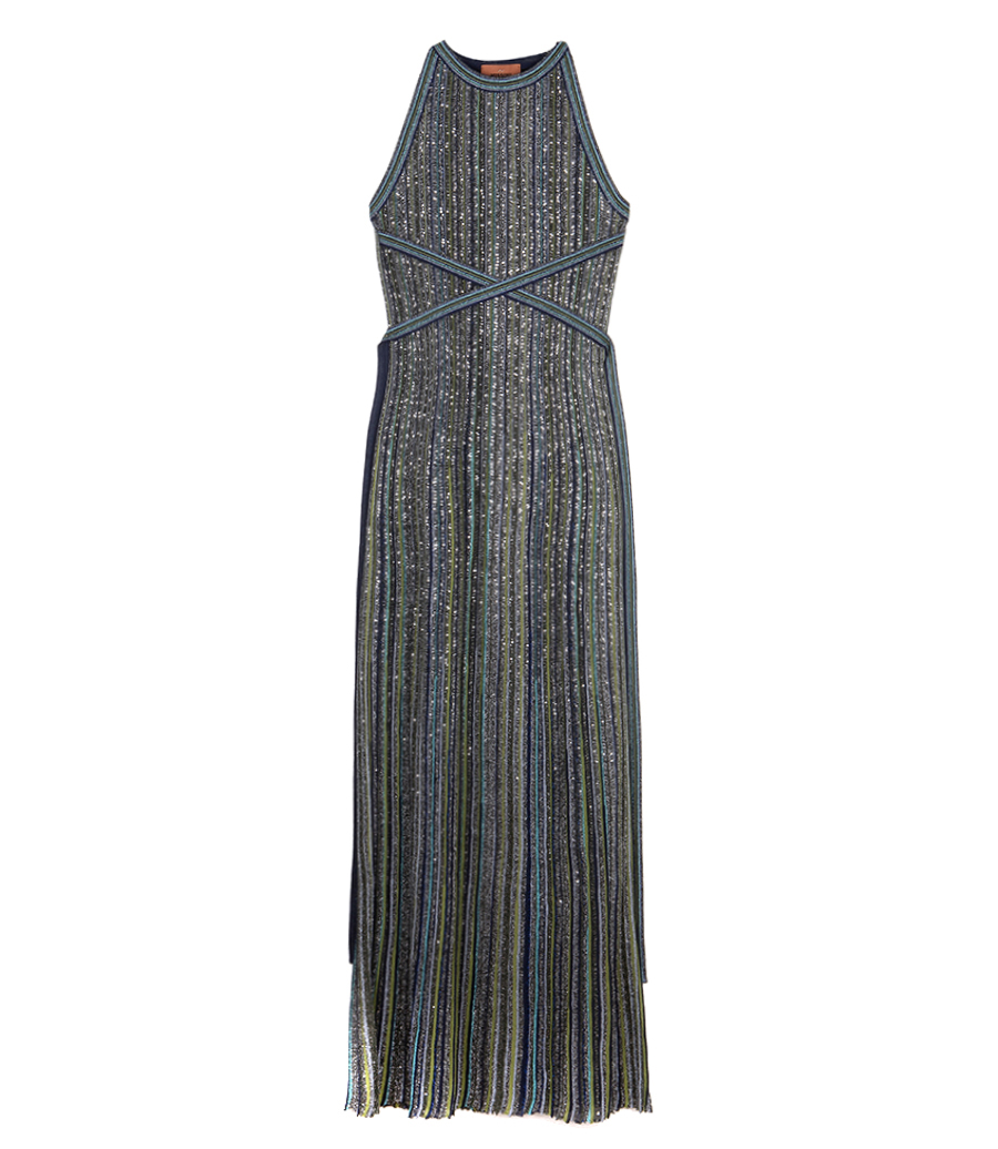 MISSONI - SEQUINED LONG STRIPED DRESS
