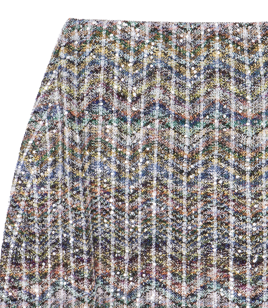 SEQUINED CHEVRON MINI SKIRT