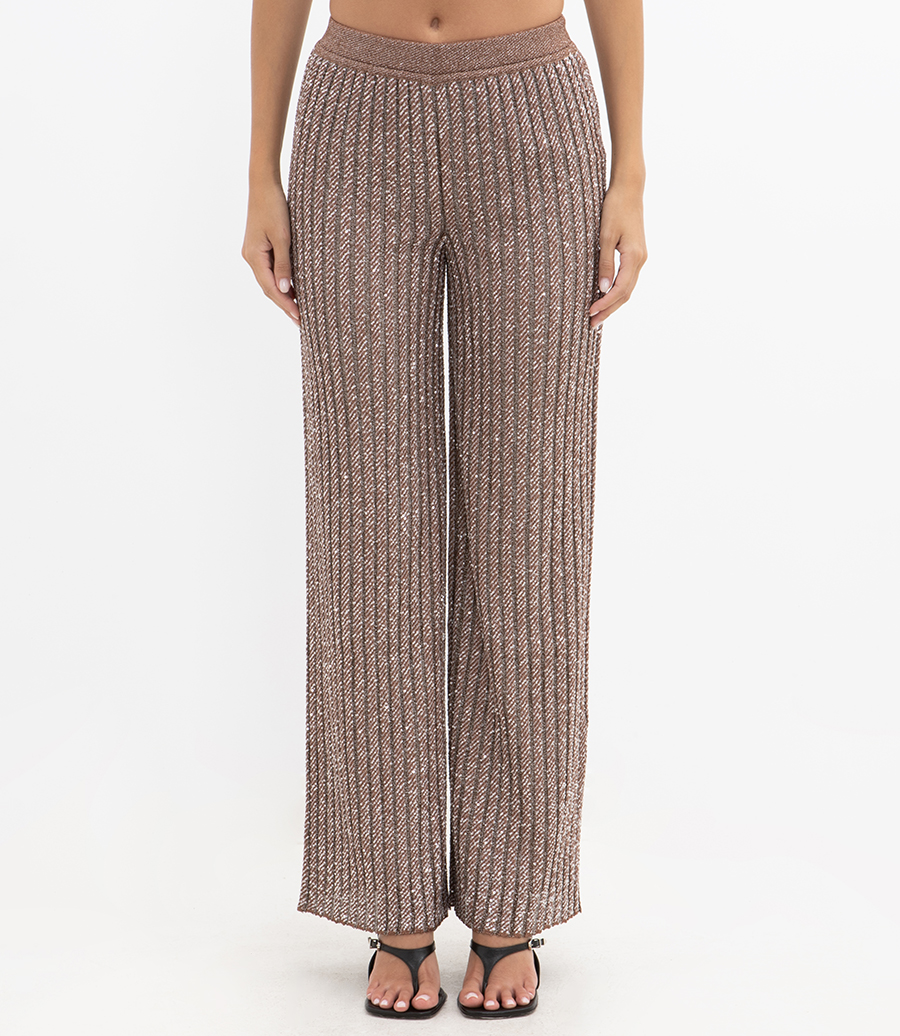 TEXTURED SEQUINS TROUSERS