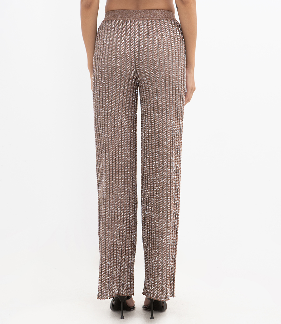 TEXTURED SEQUINS TROUSERS