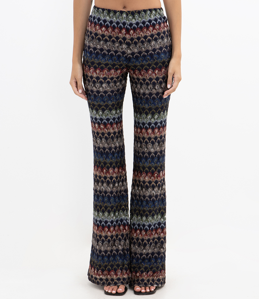 LACED STRIPED TROUSERS