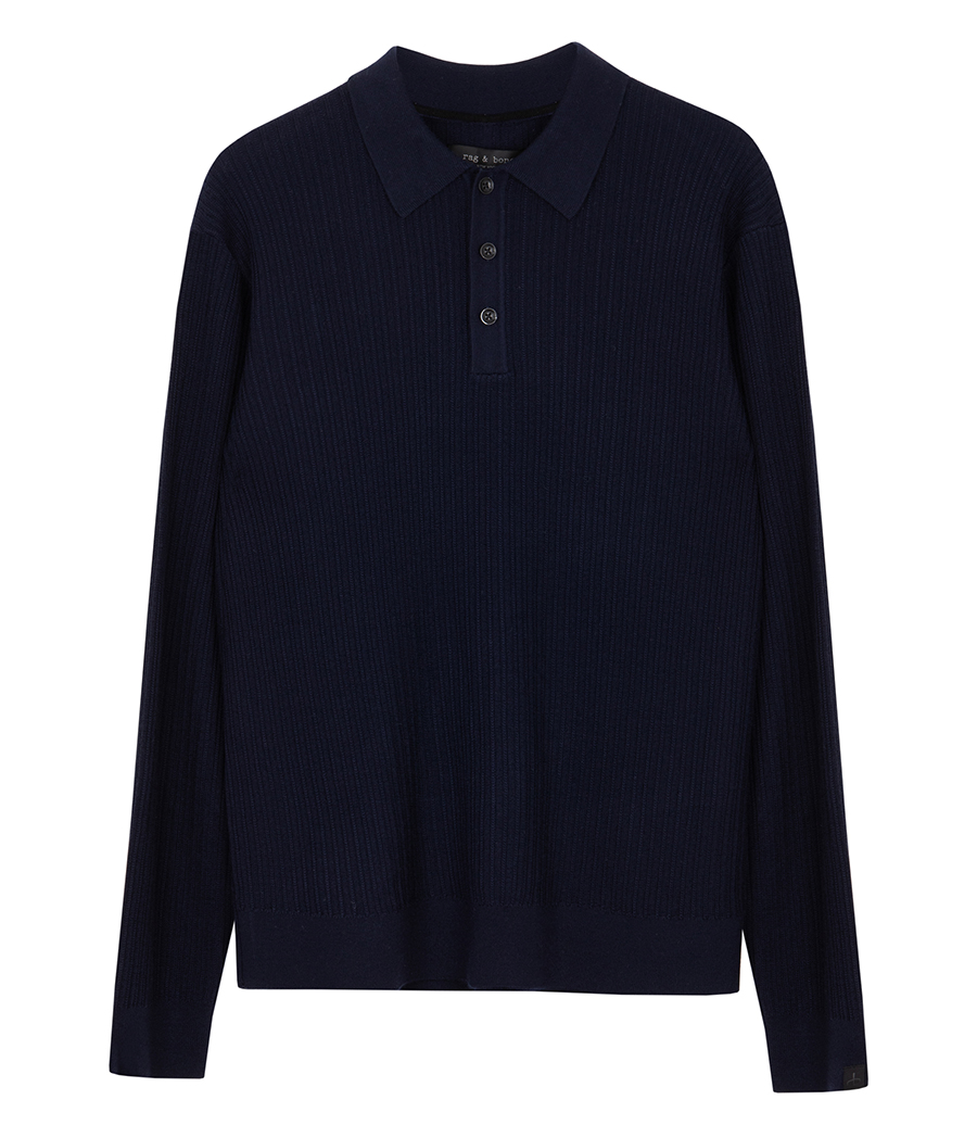 RAG & BONE - CRAWFORD POLO SWEATER