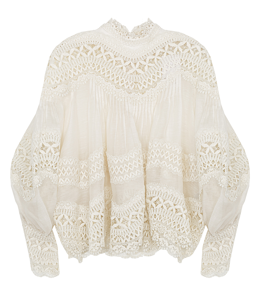 ZIMMERMANN - POSTCARD EMBROIDERED BLOUSE