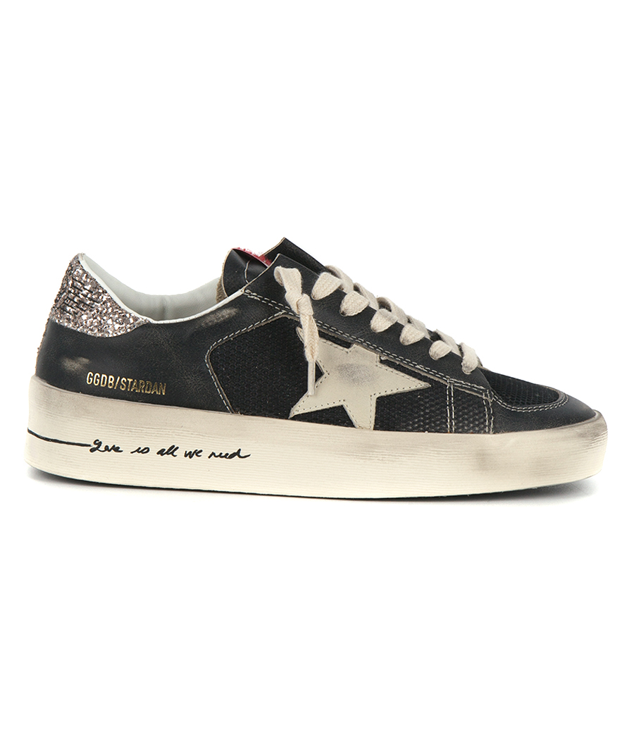 GOLDEN GOOSE  - BLACK LEATHER STARDAN