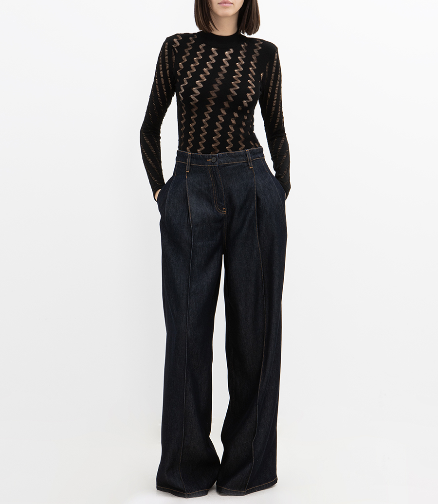 WIDE-LEG DENIM PANTS