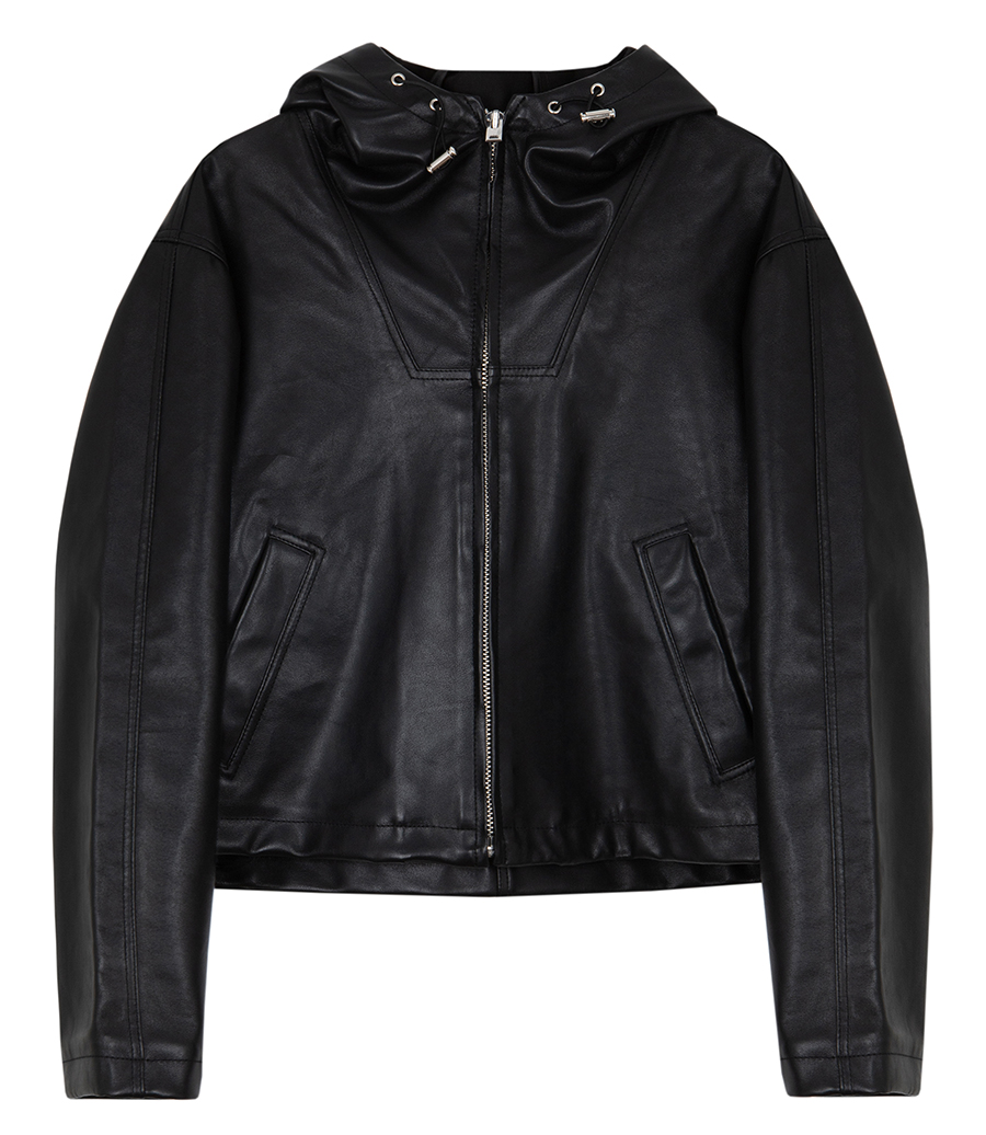 IRO - LEATHER HOODED JACKET
