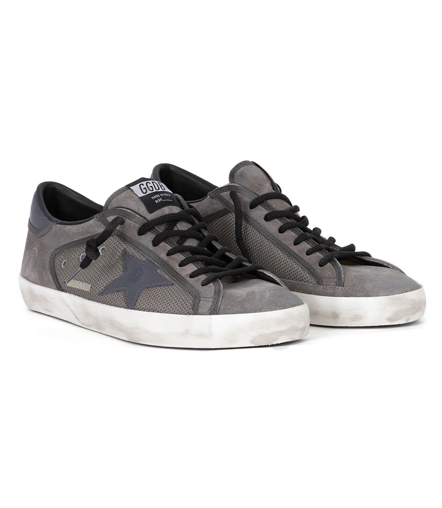 GREY LEATHER STAR SUPER-STAR MESH
