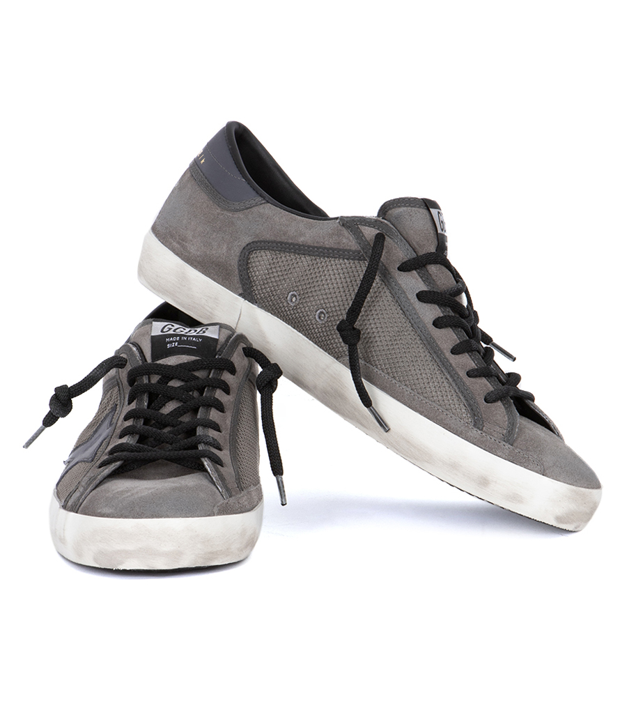 GREY LEATHER STAR SUPER-STAR MESH