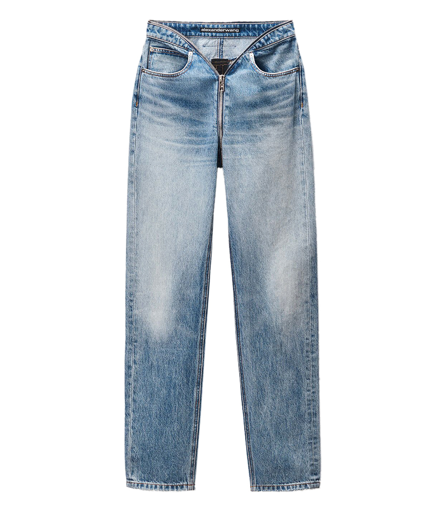ALEXANDER WANG - DIPPED V ZIP WAISTBAND STRAIGHT LEG JEAN