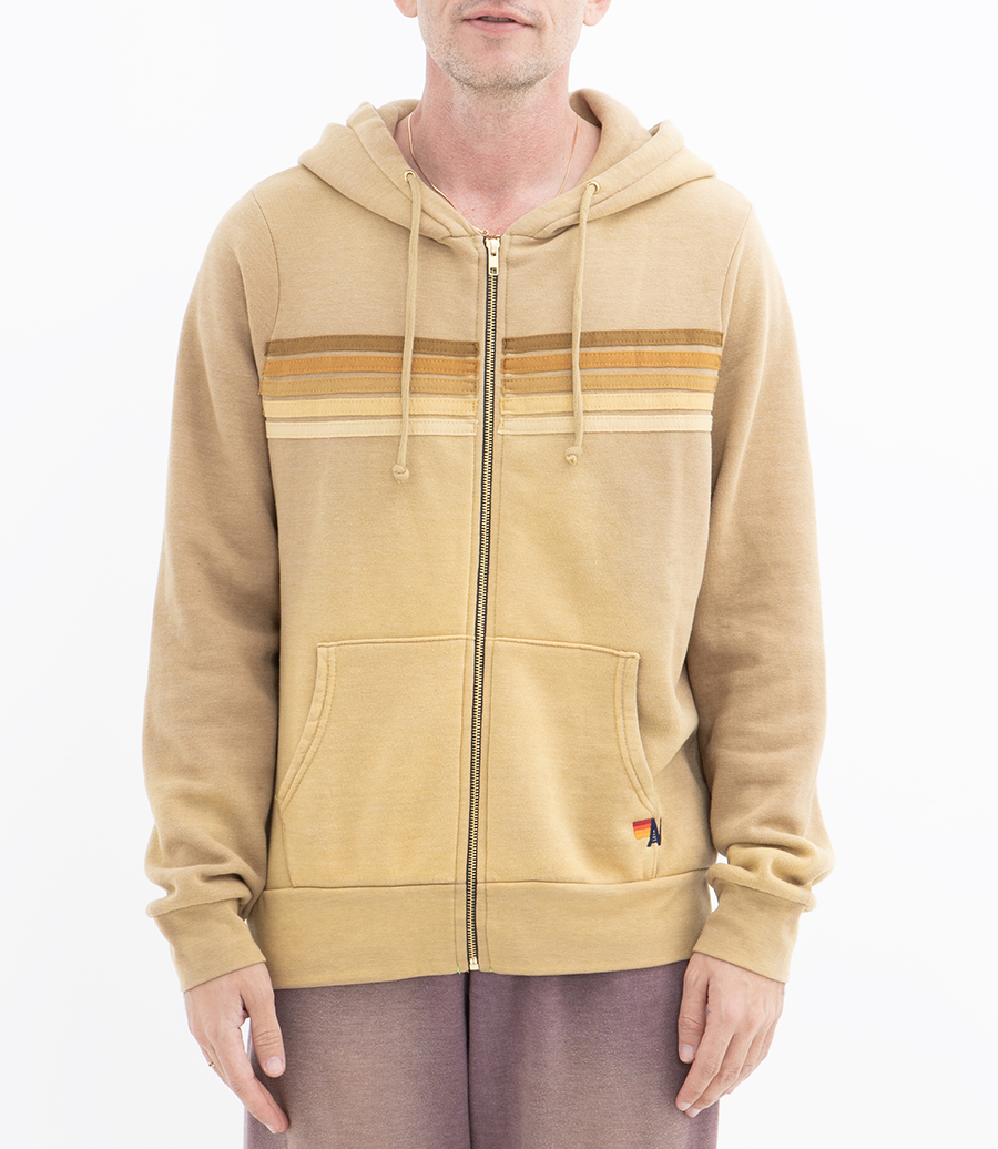5 STRIPE ZIP HOODIE FADED