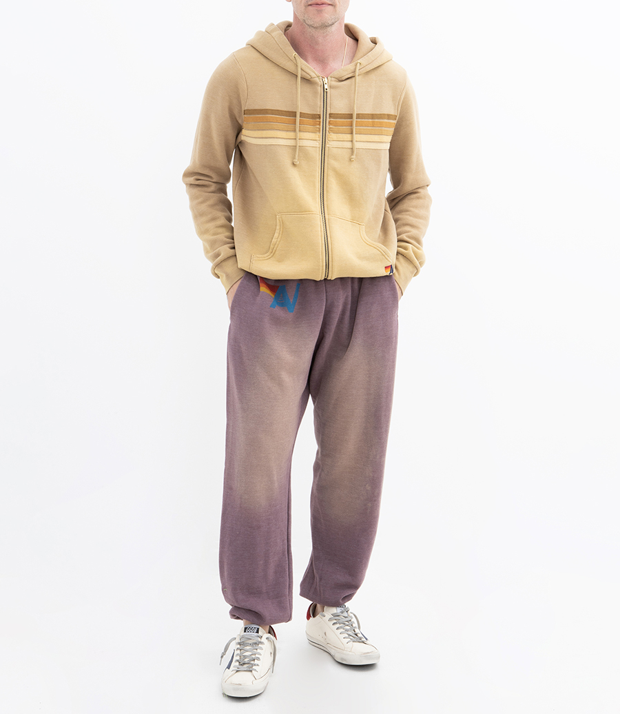 5 STRIPE ZIP HOODIE FADED