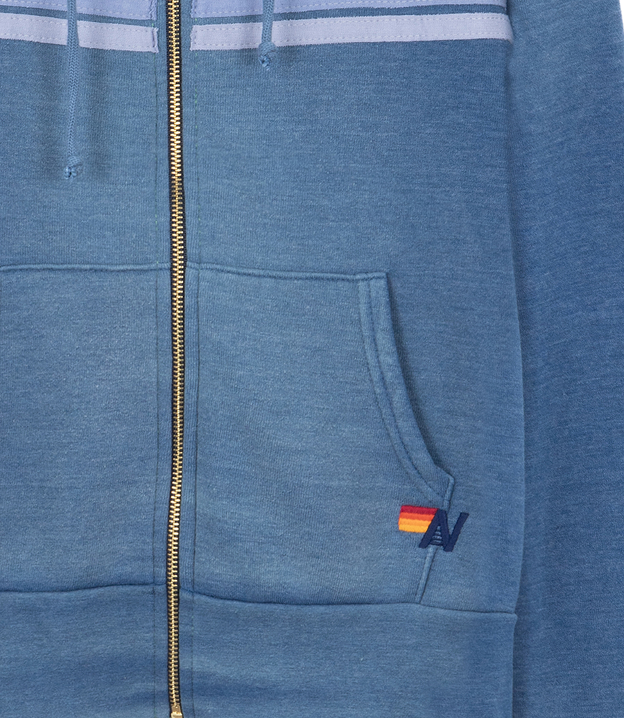 5 STRIPE ZIP HOODIE FADED