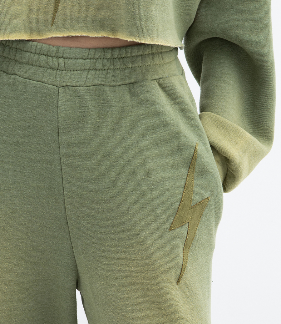 WOMENS BOLT STITCH WIDE LEG SWEATPANT