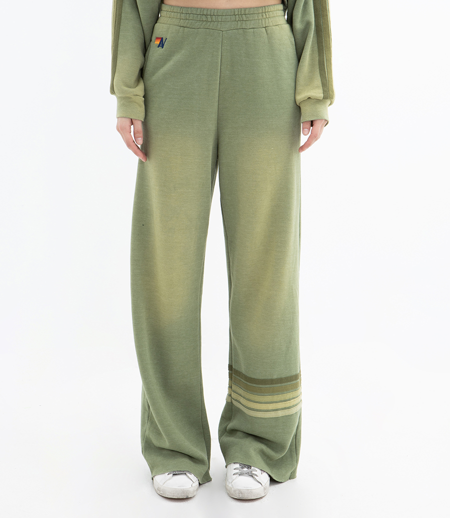 WOMENS 5 STRIPE WIDE LEG SWEATPANT